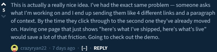 Testimonial screenshot